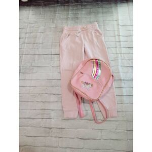 Mini backpack and sweatpants